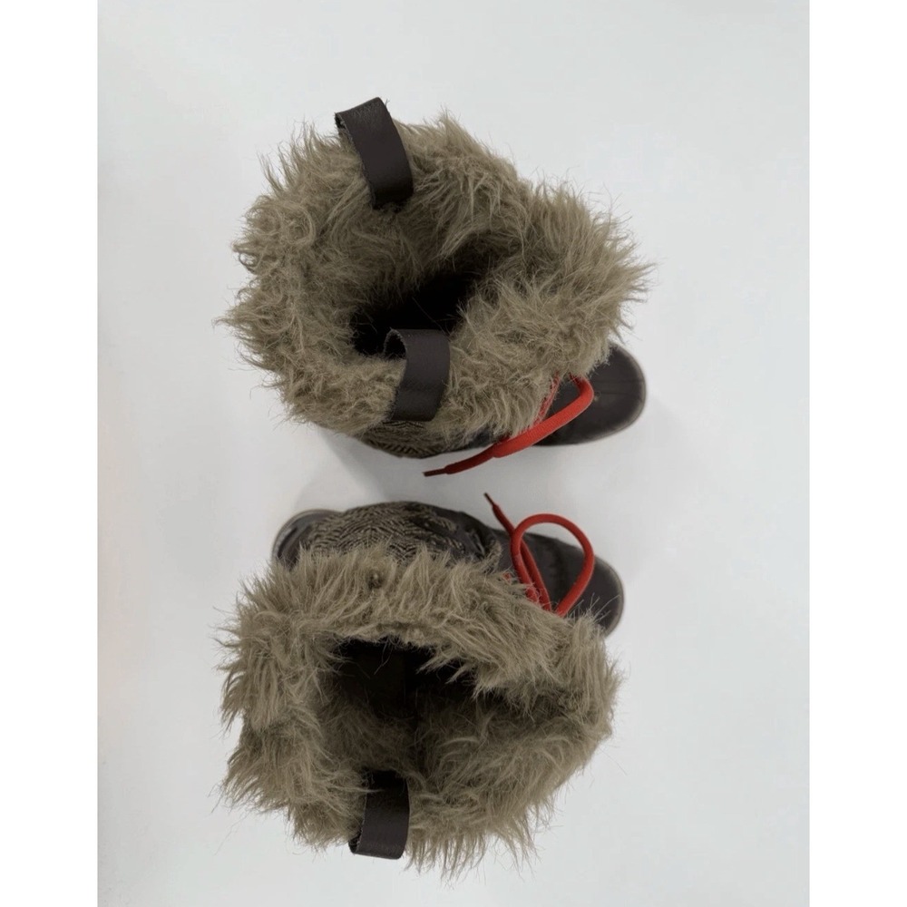 Sorel Tofino Brown Orange Fur Lined Snow Boots size 9 Cute Barely Worn Shoes - Picture 11 of 16